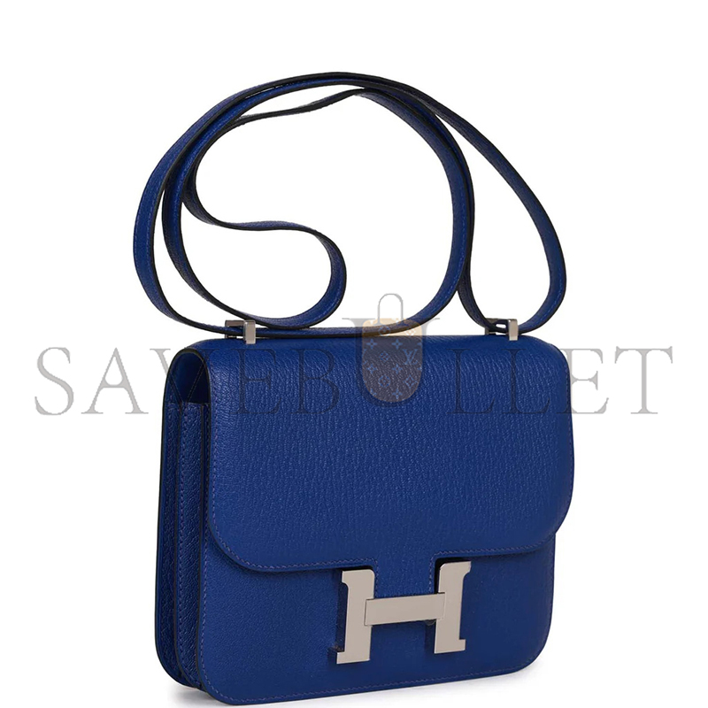 H**me5 constance 18 bleu electric chevre palladium hardware (19*15*4cm)